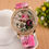 Thumbnail: Women Rhinestone Inlaid Flower Round Dial Faux Leather Band Quartz