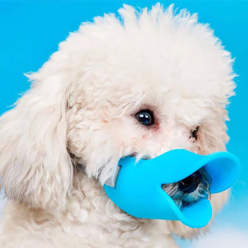 Thumbnail: 1pc Dog Muzzle Silicone Duck Muzzle Mask for Dogs Anti Bite Stop Barking Small