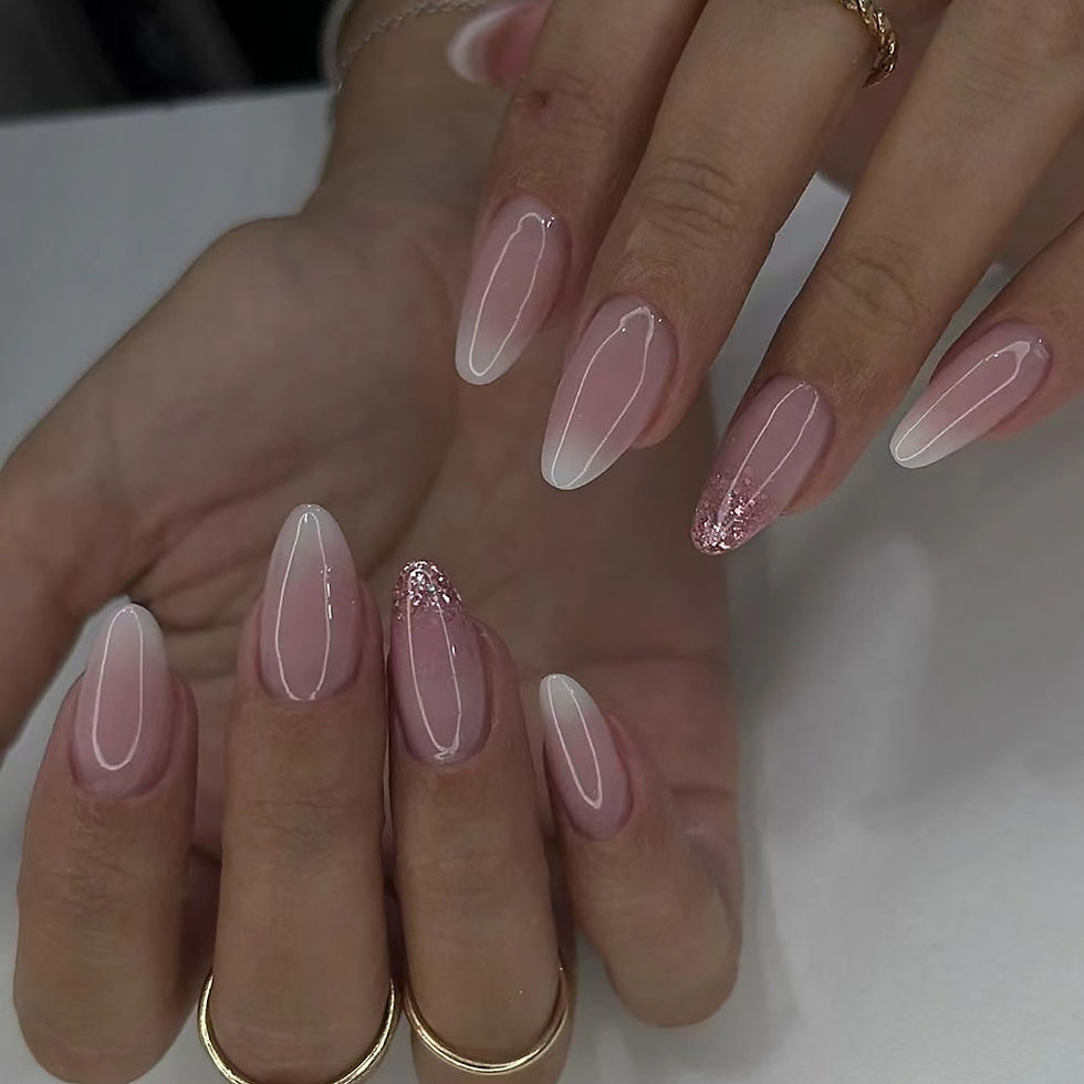 Thumbnail: Oil Painting Style Flowers Design Nail Art Short Point Press on Nails with Glue