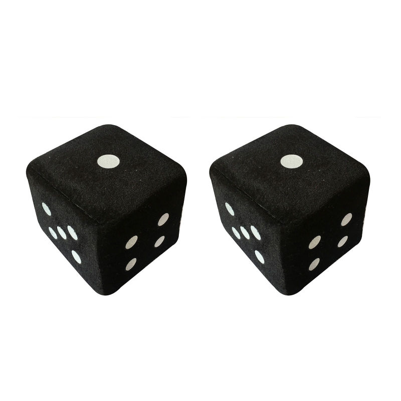 Thumbnail: Fuzzy Multi-color Plush Hanging Dices 