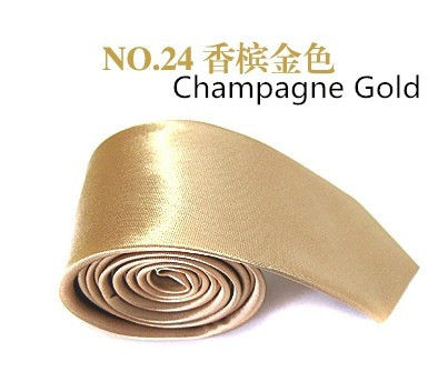 Thumbnail: Slim Skinny Solid Color Satin Neck Tie
