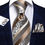 Thumbnail: 63" Silk Men's Tie Set Extra Long with Handkerchief