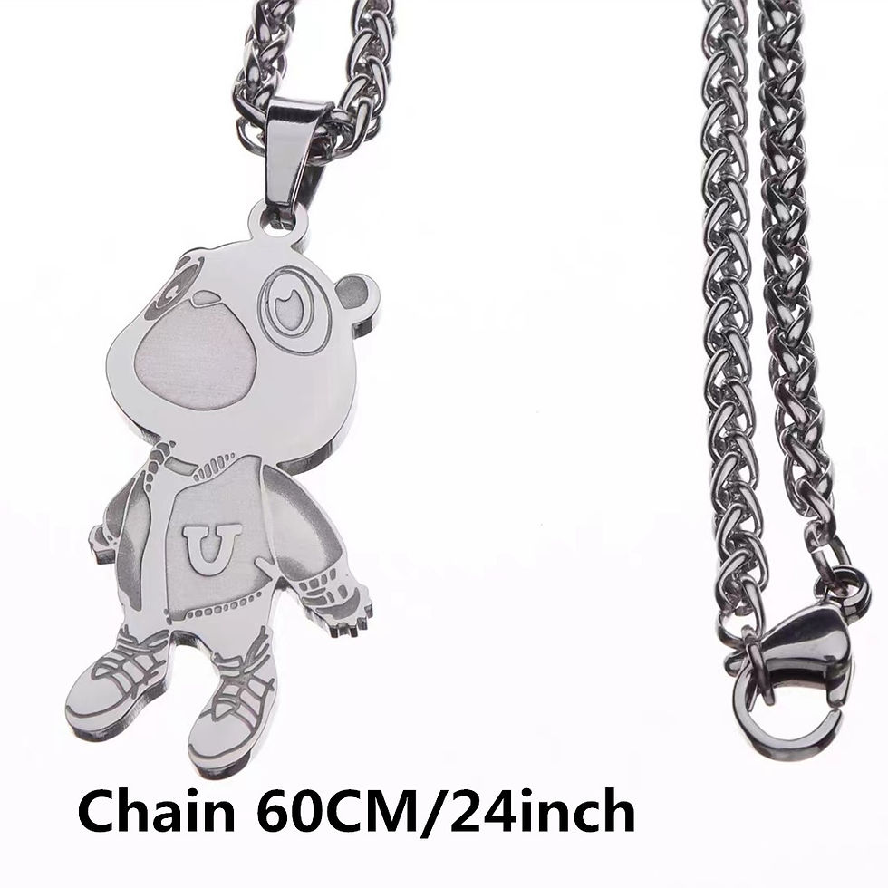 Thumbnail: Funny Bear Stainless Steel Pendant Europe and America Hip Hop Necklace Fashion J