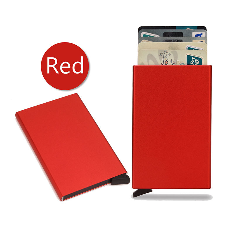 Thumbnail: Non Slip Metal Pop Up Card Holder Wallet Small And Compact