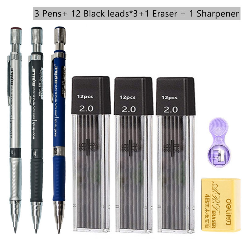 Thumbnail: Mechanical Pencil Set 2.0 mm with 2B Black & Color Lead Refills