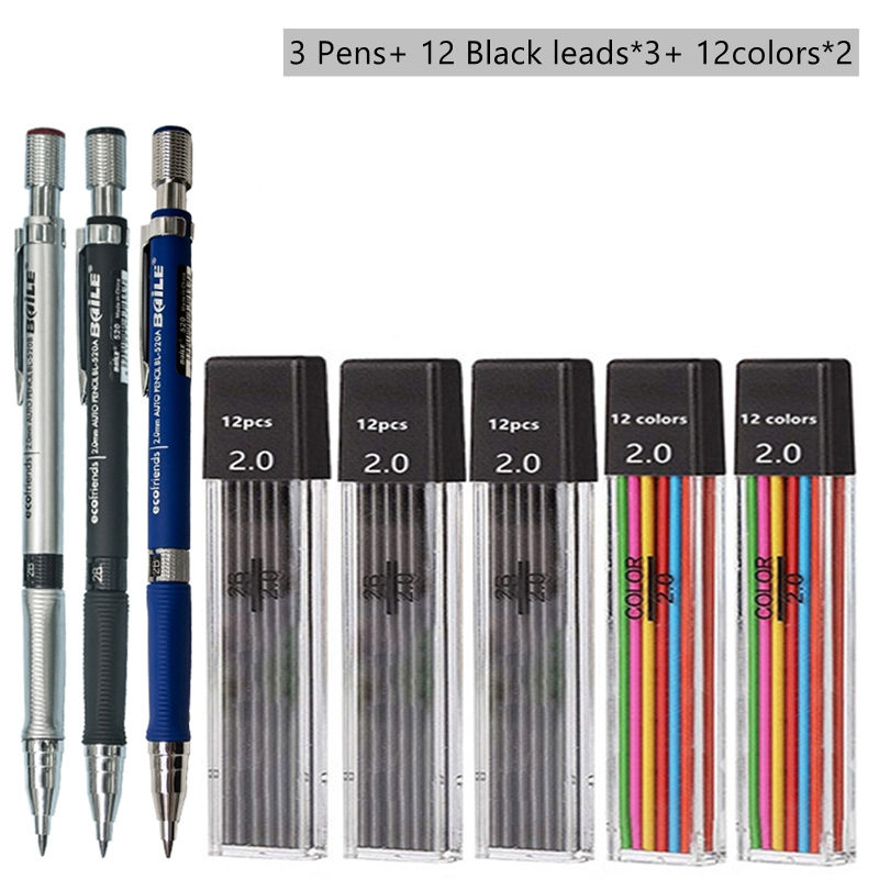 Thumbnail: Mechanical Pencil Set 2.0 mm with 2B Black & Color Lead Refills
