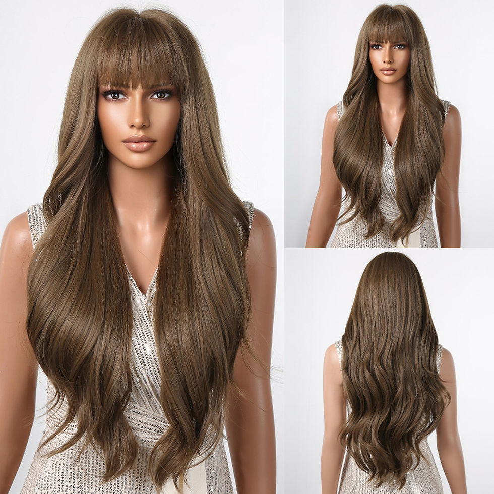 Thumbnail: Synthetic Hair Wig with Bangs