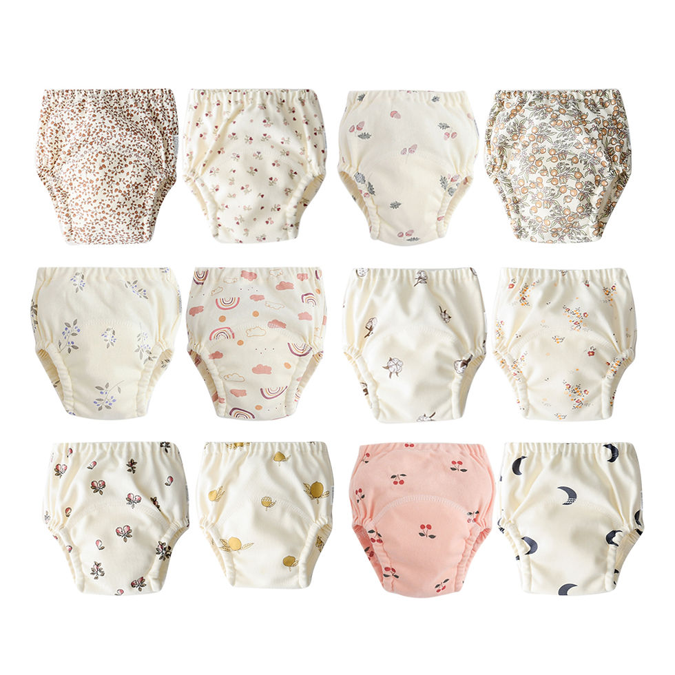 Thumbnail: 12PCS Reusable Baby Potty Training Cloth Diaper Pants Set