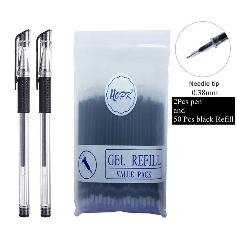 Thumbnail: 0.5mm/0.38mm 50pcs/set Gel Pen Refill Signature Rods Needle /Bullet tip