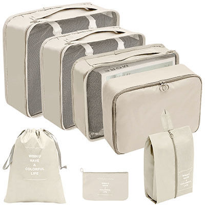 Thumbnail: 8/7pcs Travel Storage Suitcase Organizer Wardrobe Set