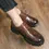 Thumbnail: Men's Formal Thick Soled Lace-up Leather Loafers