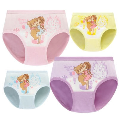 Thumbnail: 4pcs Girls Cartoon Cute Print Panties 
