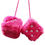 Thumbnail: Fuzzy Multi-color Plush Hanging Dices 