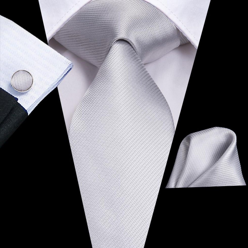 Thumbnail: 63" Silk Men's Tie Set Extra Long with Handkerchief