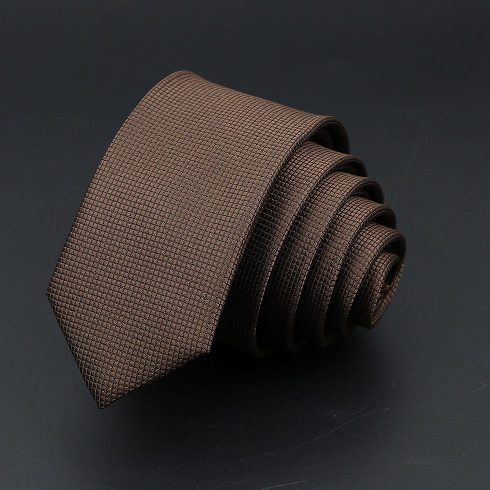 Thumbnail: Men 5cm Slim Solid Color Striped Polyester Necktie