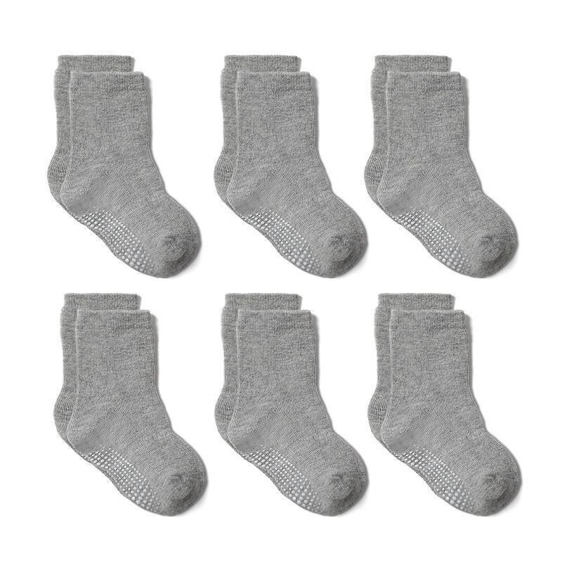 Thumbnail: 6 Pairs Set Cotton Anti-slip Rubber Grip Sock 