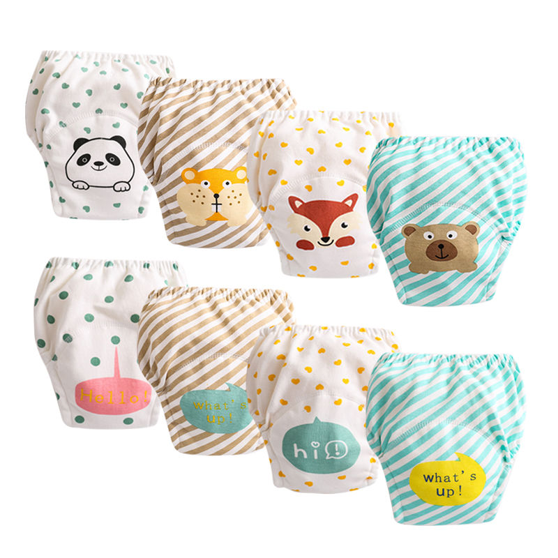 Thumbnail: 8pc Washable Baby Potty Training Pant Diaper Nappies