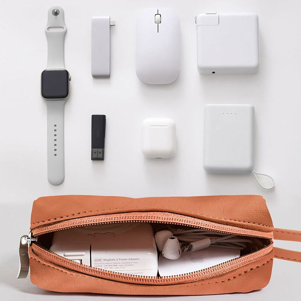 Thumbnail: PU Leather Digital Storage Bag Cosmetic Case Data Cable HDD U Disk Protective Co