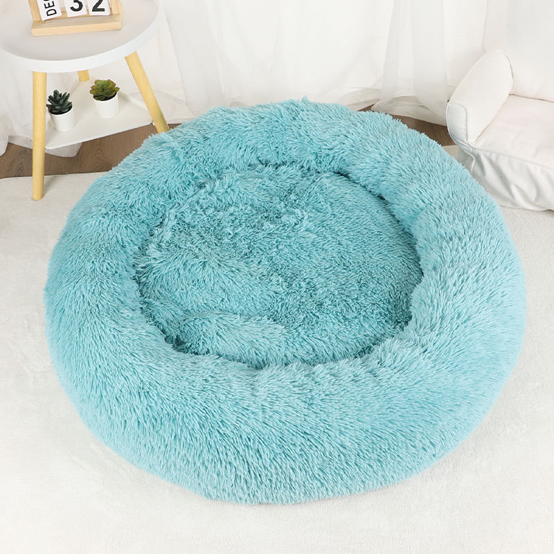 Thumbnail: Dog Bed Donut Big Large Round Basket Plush Fluffy Kennel Washable Pets Products