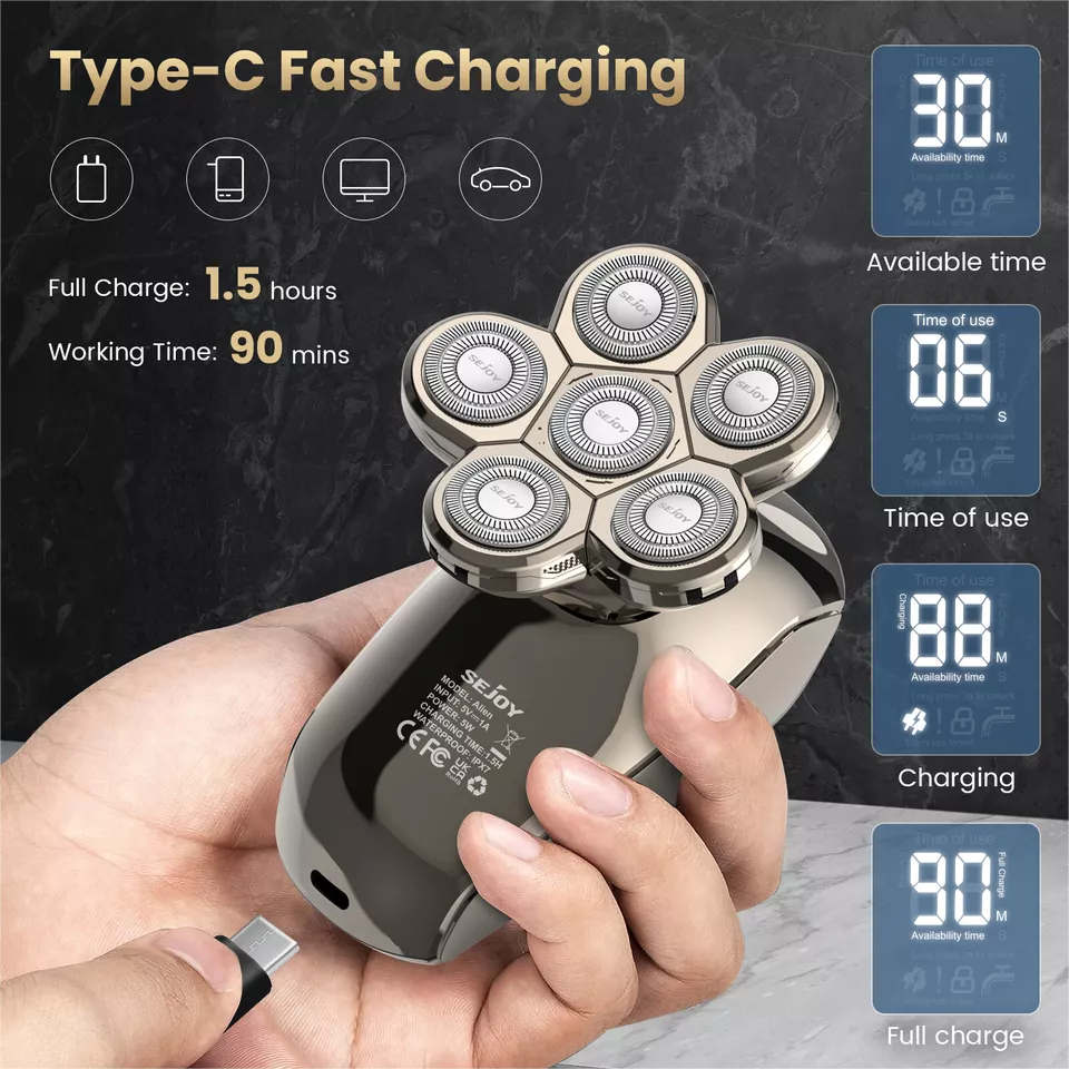 Thumbnail: Electric Shaver Hair Clipper 5 IN 1 Beard Trimmer Bald Head Shaver Wet & Dry