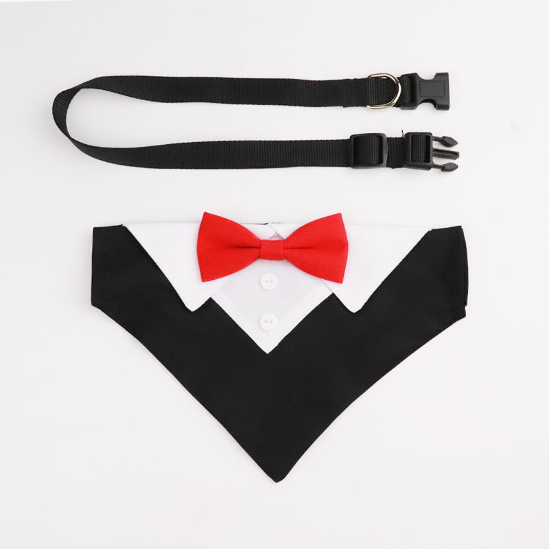 Thumbnail: Formal British Scarf Bow Tie Triangle Dog Collar 