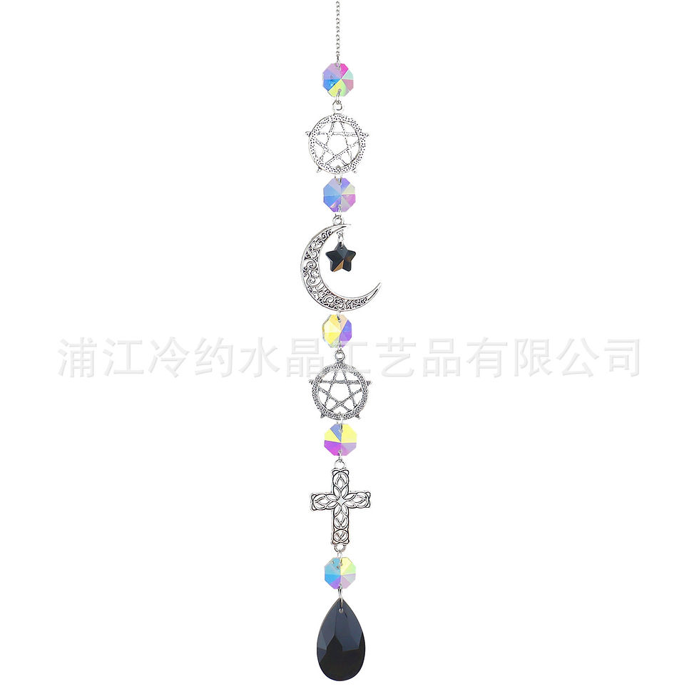 Thumbnail: Crystal Stained Glass Rainbow Decoration Moon And Sun Catcher
