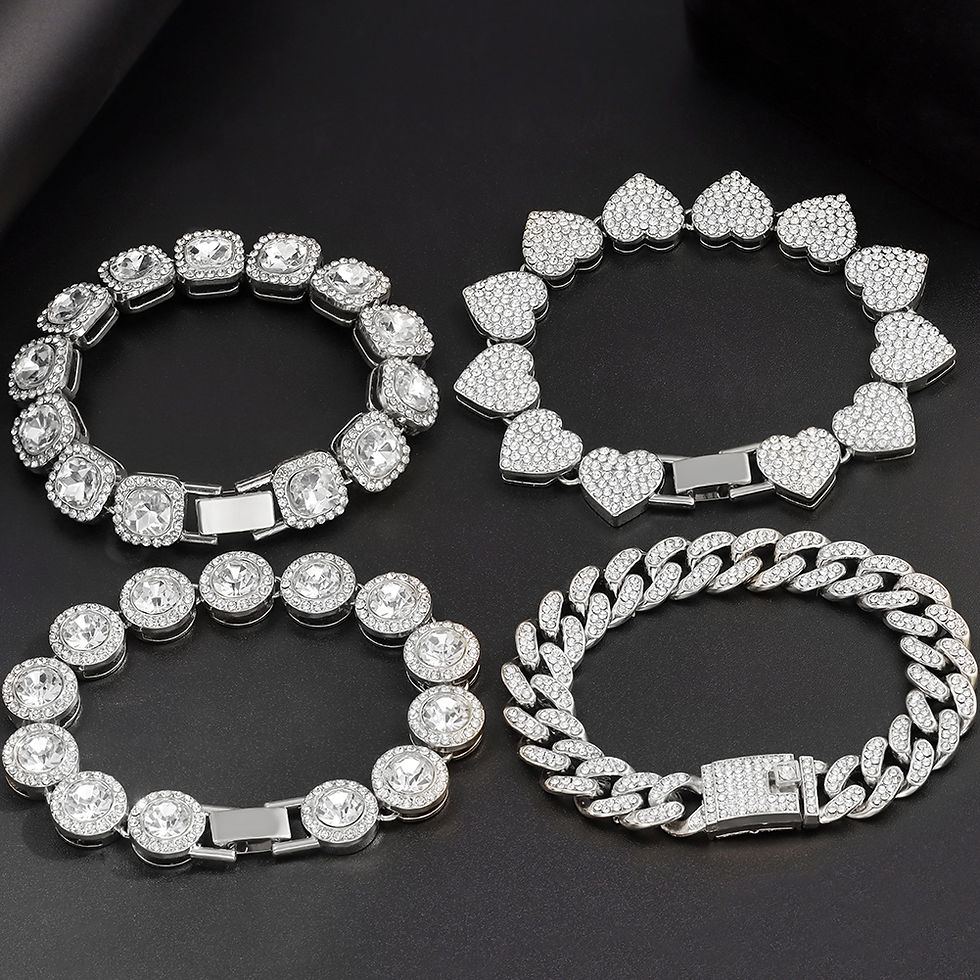 Thumbnail: Pink Crystal Bracelet 4Pcs Set