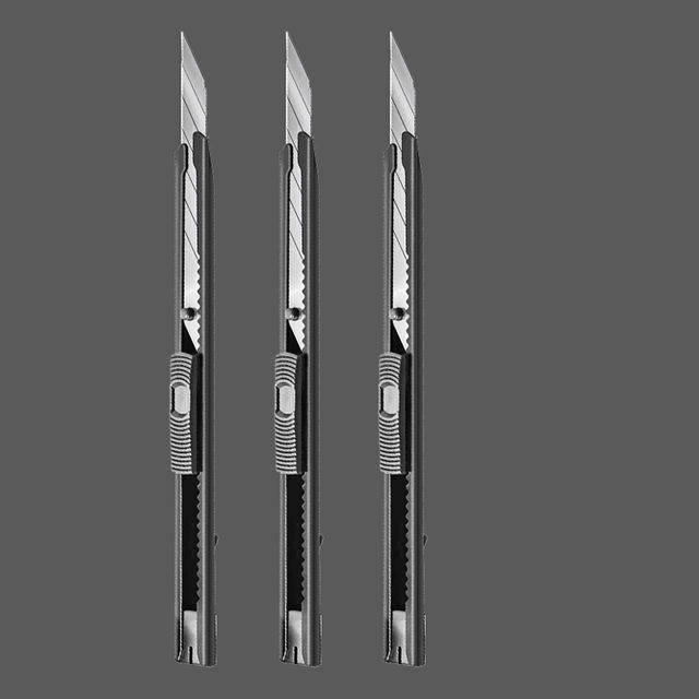 Thumbnail: Retractable Box Cutter 9mm 30 Degree Blade Utility Knife Carbon Steel 