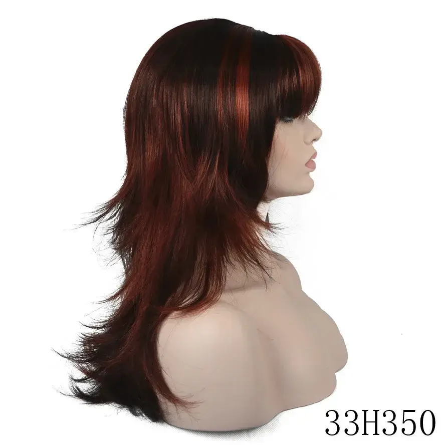 Thumbnail: Layered Long Straight Synthetic Hair Wigs 