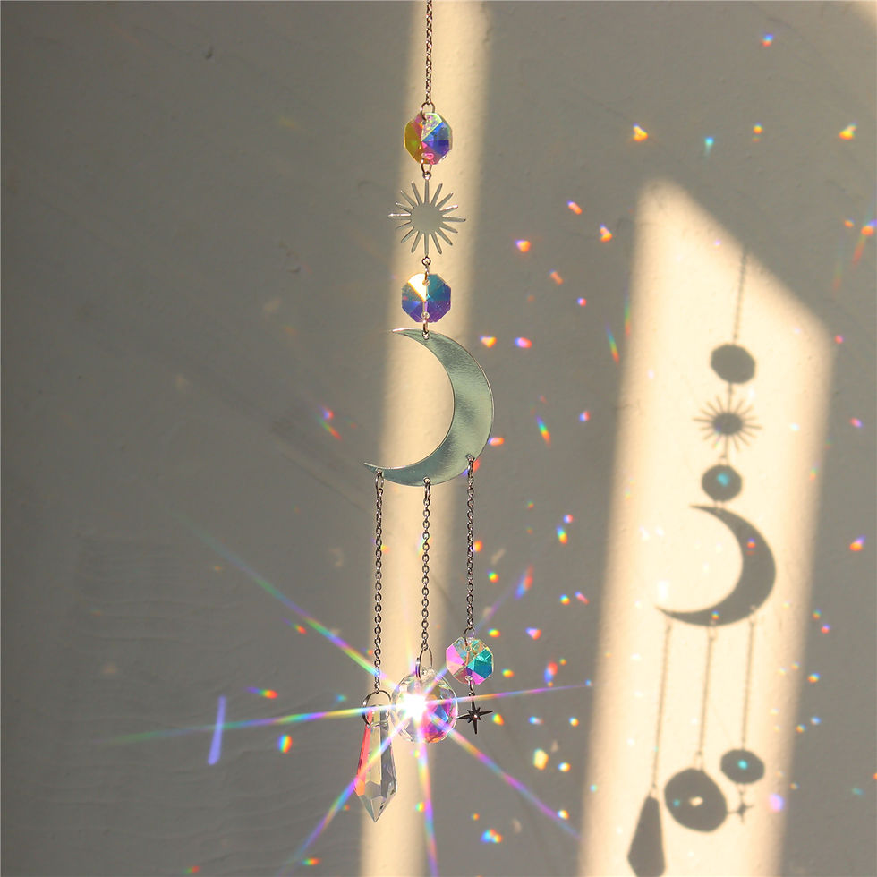 Thumbnail: Crystal Stained Glass Rainbow Decoration Moon And Sun Catcher