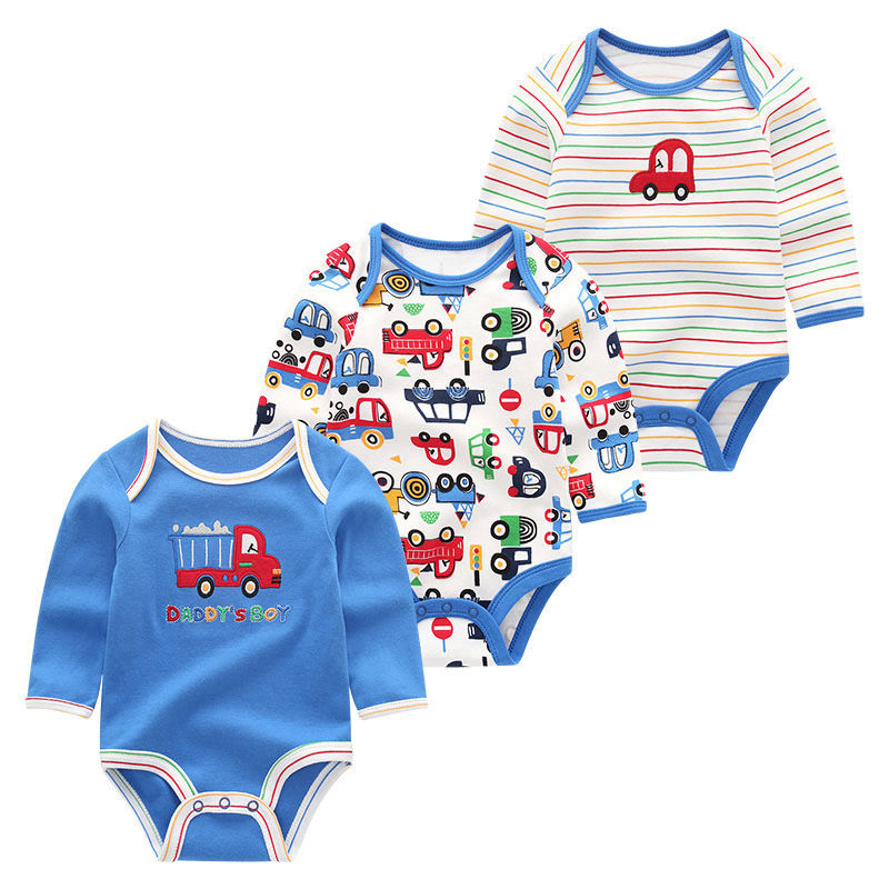 Thumbnail: Baby Jumpsuit Long Sleeve 3Pcs Pure Cotton Bodysuits Girls & Boys