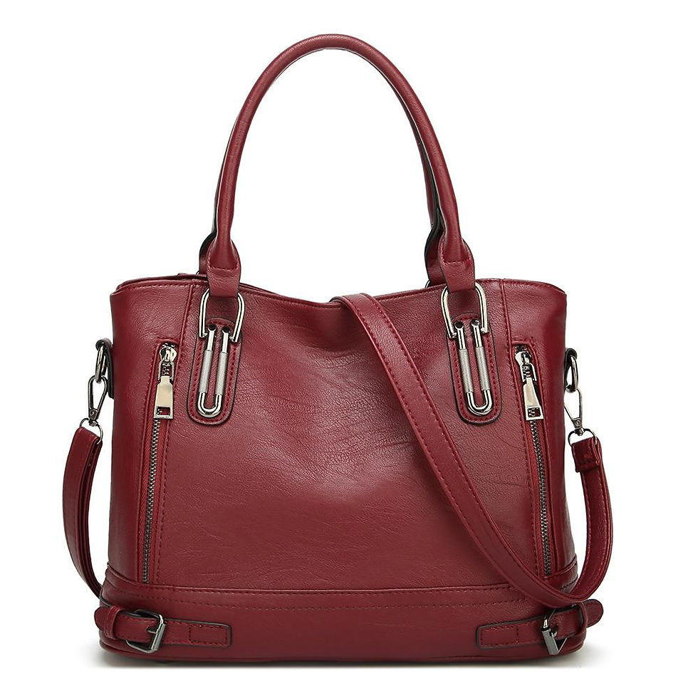 Thumbnail: Genuine Leather Large Ladies Shoulder Bag 