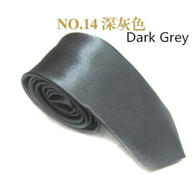 Thumbnail: Slim Skinny Solid Color Satin Neck Tie
