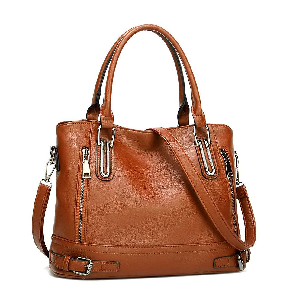 Thumbnail: Genuine Leather Large Ladies Shoulder Bag 