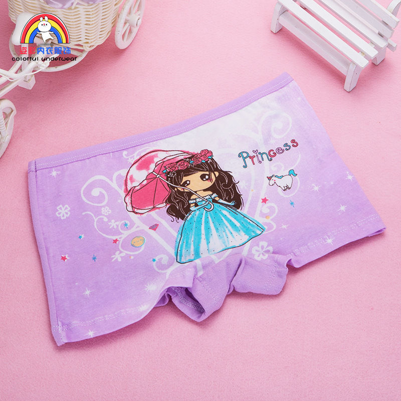 Thumbnail: 4pcs Girls Cartoon Cute Print Panties 