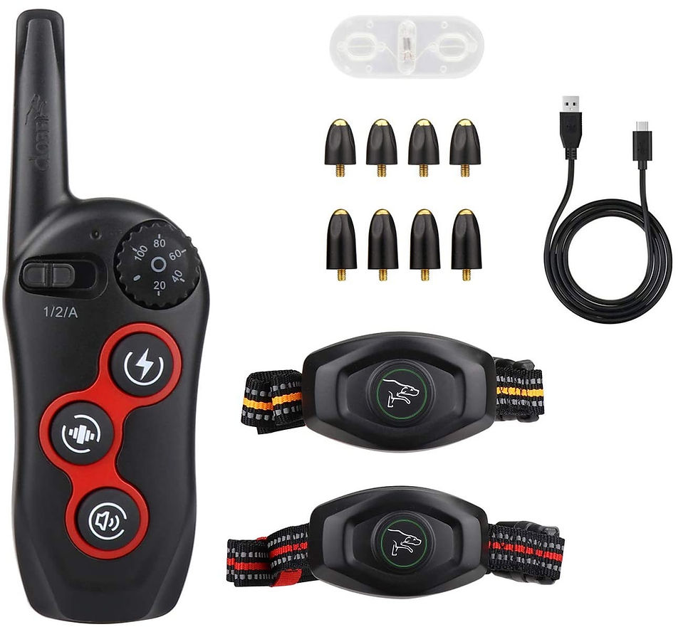 Thumbnail: 1300 FT Remote Vibration Shock 2 In 1 Pet Training Collar & Automatic Anti Bark 