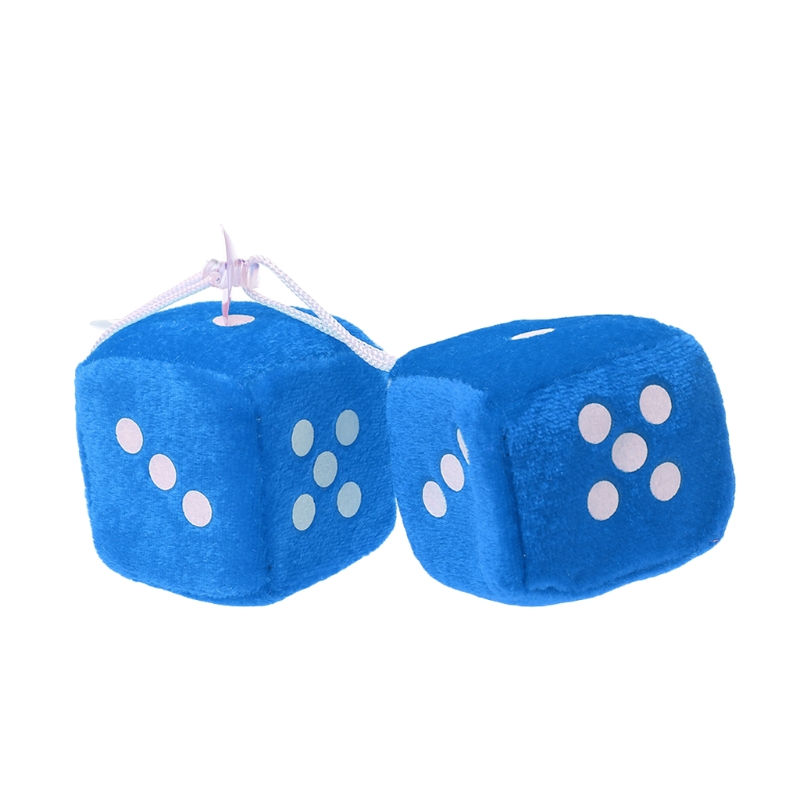 Thumbnail: Fuzzy Multi-color Plush Hanging Dices 