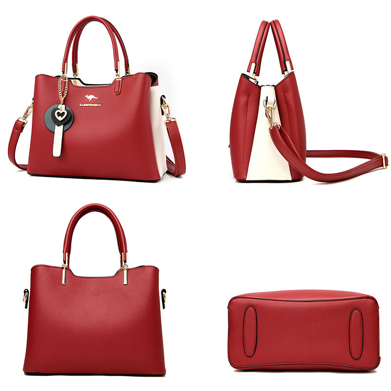 Thumbnail: Women's Shoulder 3-Layer Large Capacity High Quality Leather Tote Handbag
