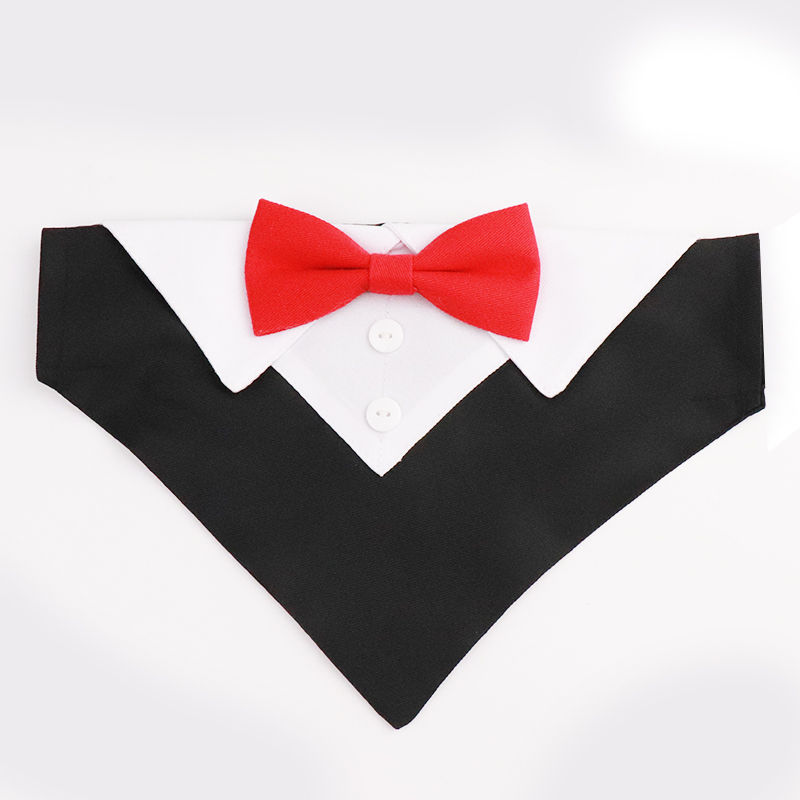 Thumbnail: Formal British Scarf Bow Tie Triangle Dog Collar 