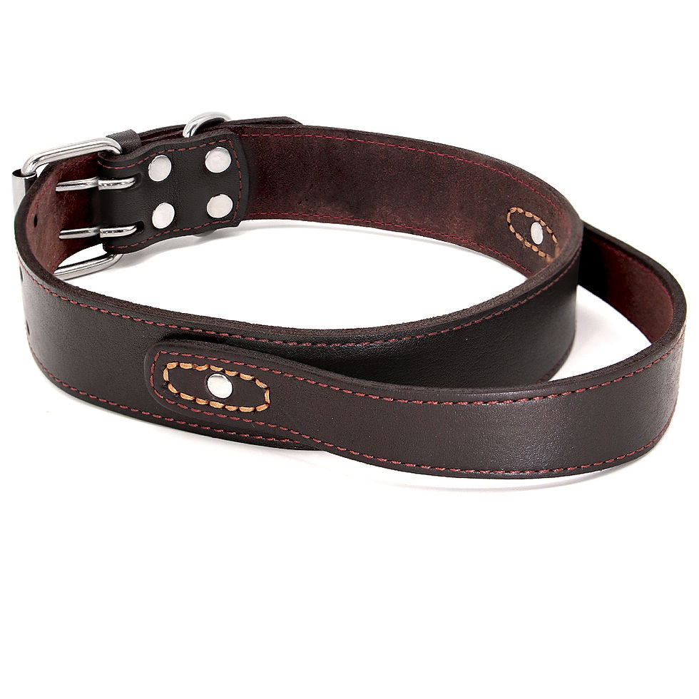 Thumbnail: Genuine Leather Durable Dog Training Collars Quick Control Handle