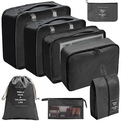 Thumbnail: 8/7pcs Travel Storage Suitcase Organizer Wardrobe Set