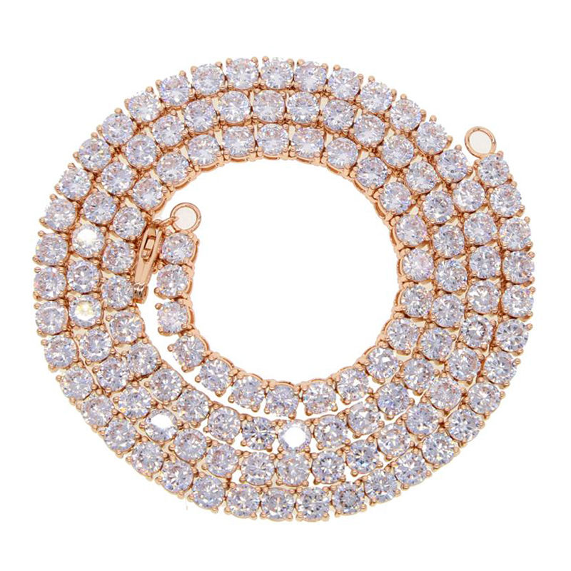 Thumbnail: 5mm Tennis Chain Necklace Two Tone Fashion Choker