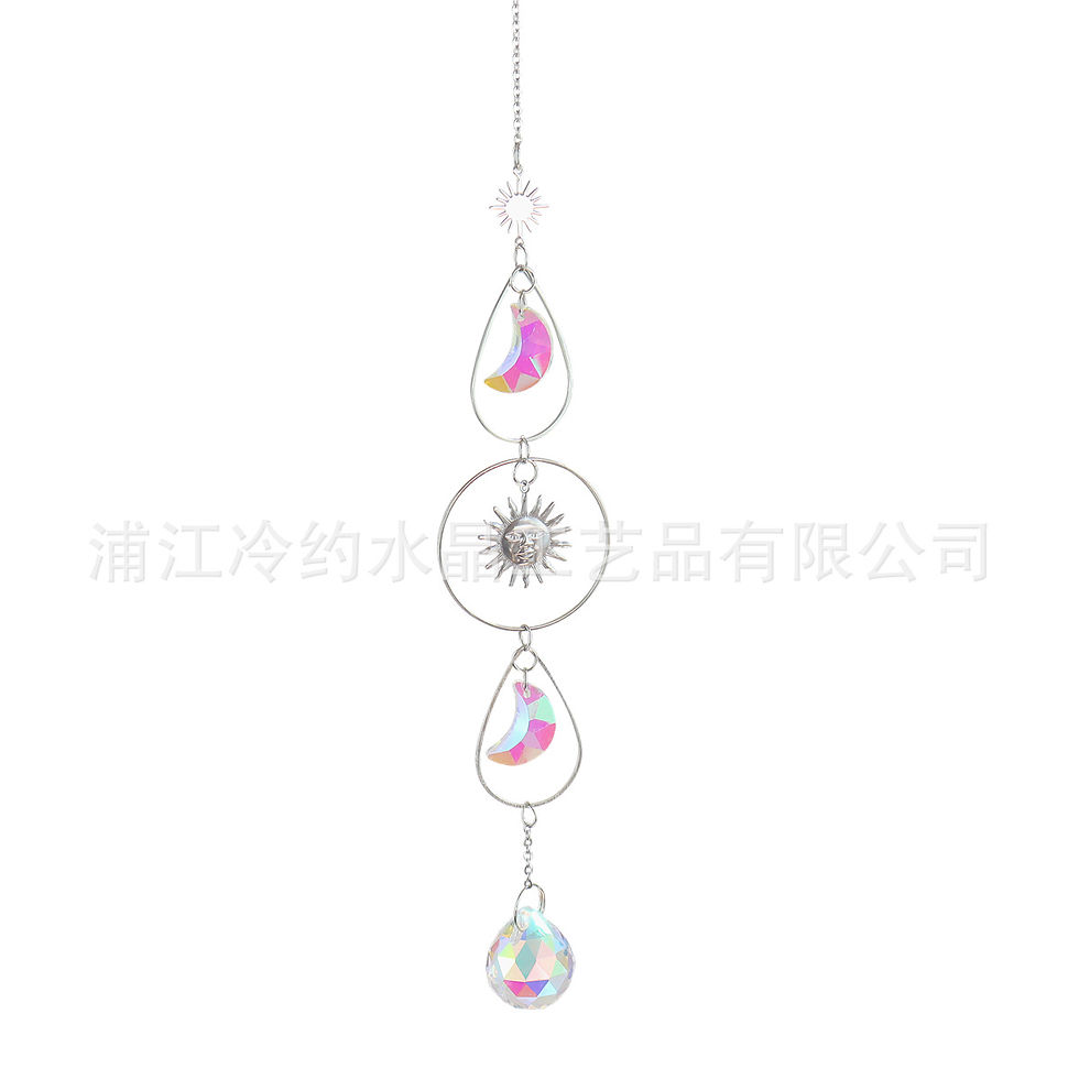 Thumbnail: Crystal Stained Glass Rainbow Decoration Moon And Sun Catcher