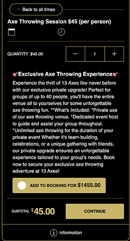 Private Axe Experience Upgrade - 13 Axes