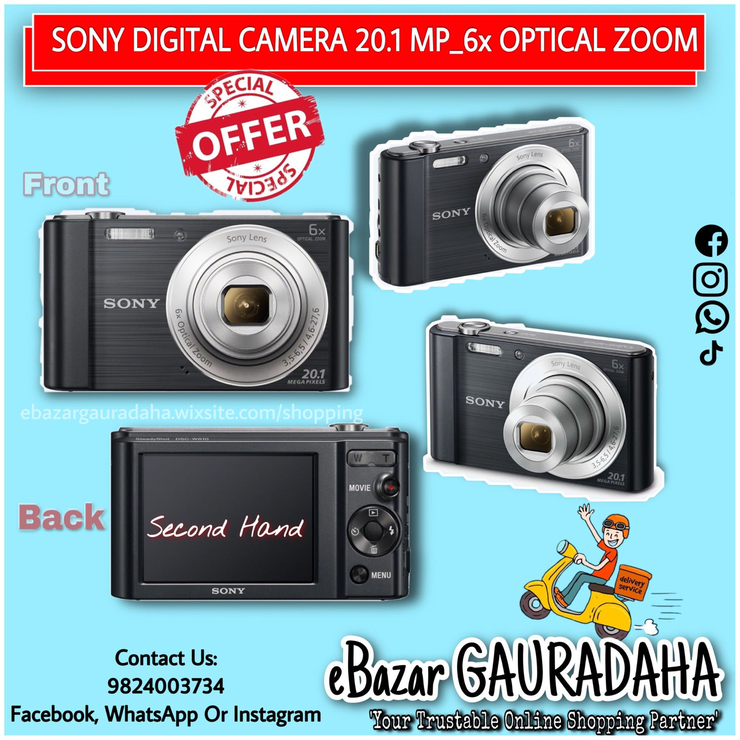 SONY DIGITAL CAMERA 20.1 megaPixel_6x Optical Zoom