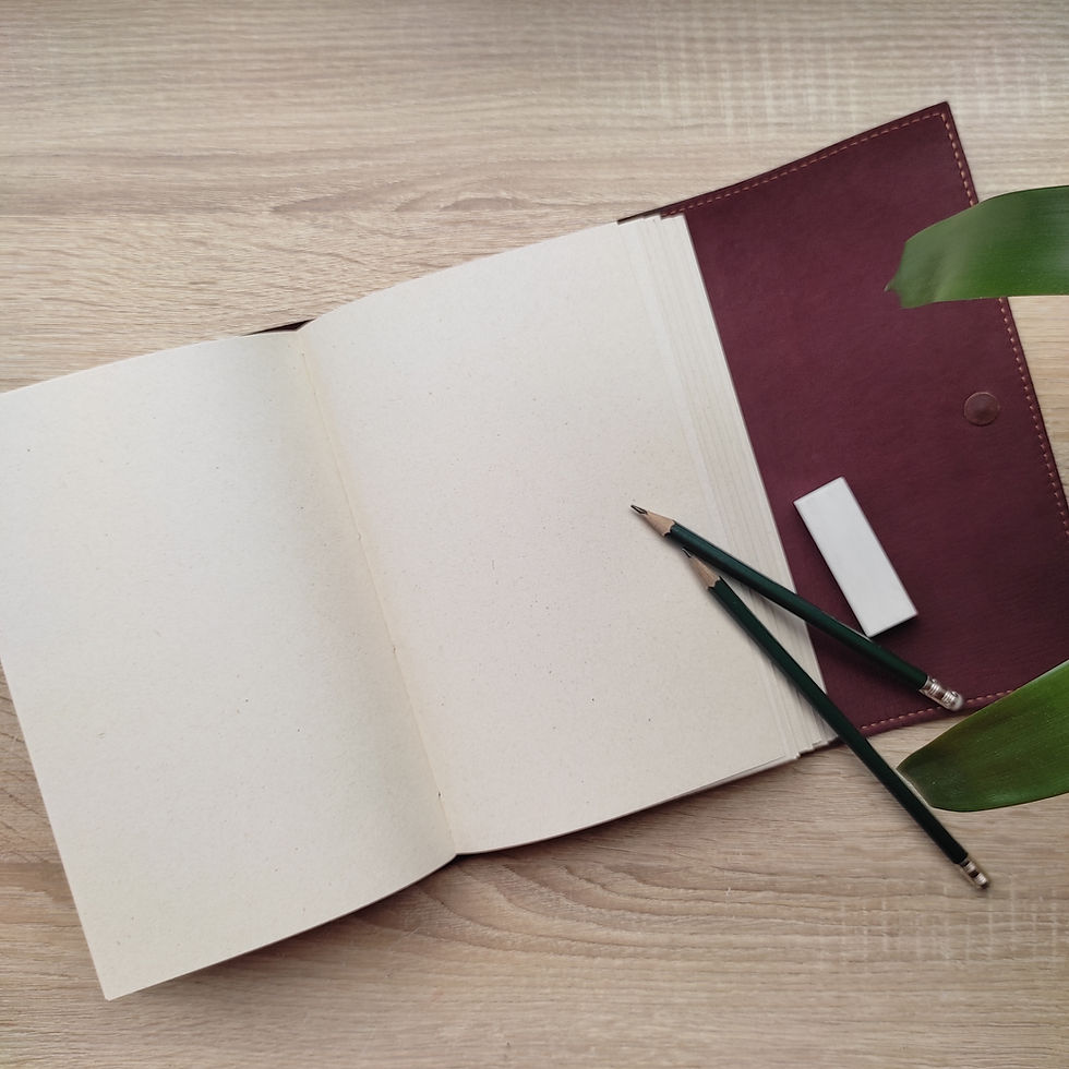 Miniatura: Libreta Flexible Cuero Café y Forro Vinotinto