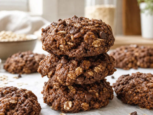 Healthy Chocolate Oatmeal Protein Cookies