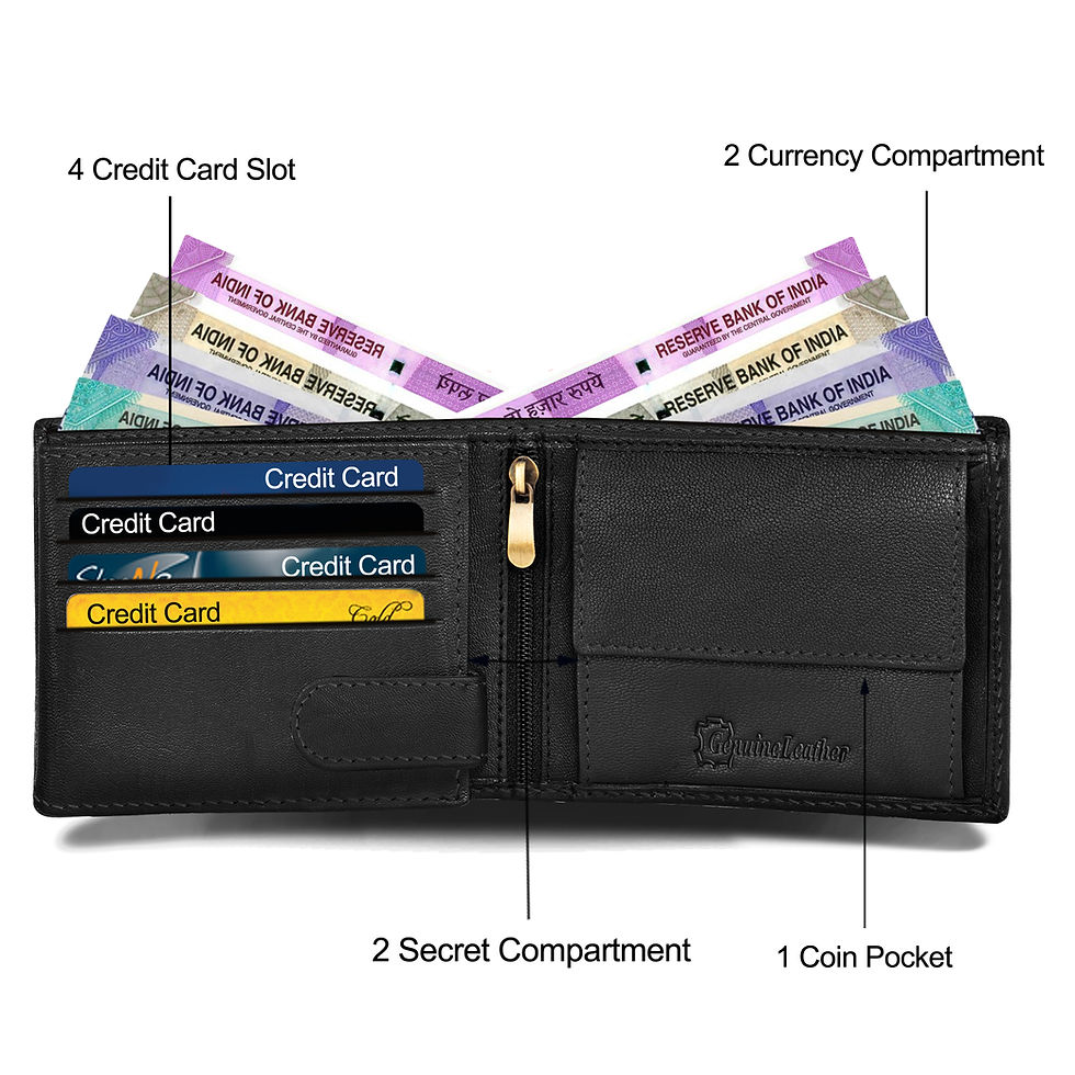 Thumbnail: Spiffy Eagle Embossed Men's Wallet | Wallet For Men | Men Wallet - Black