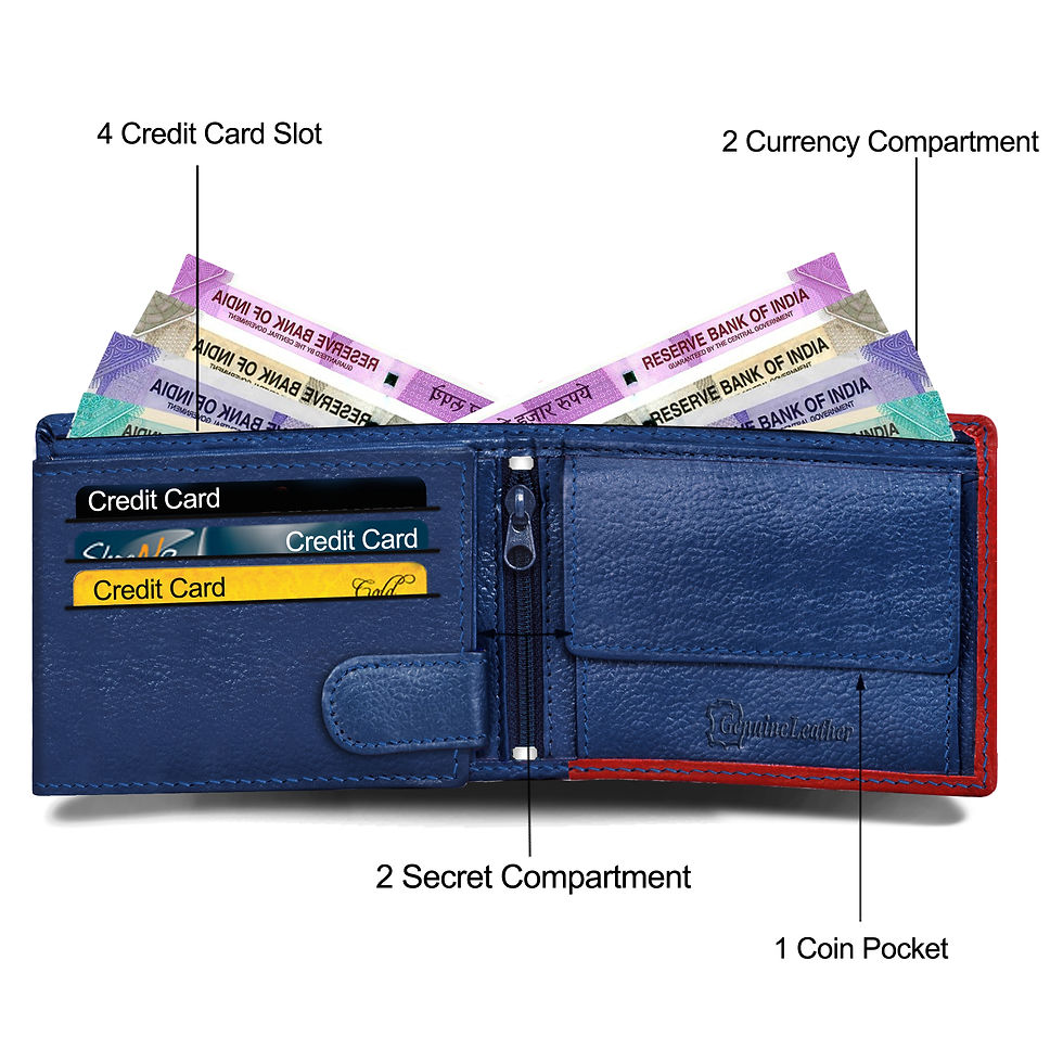 Thumbnail: Spiffy Genuine Leather TriColor Men's Wallet | Wallet For Men | Men Wallet