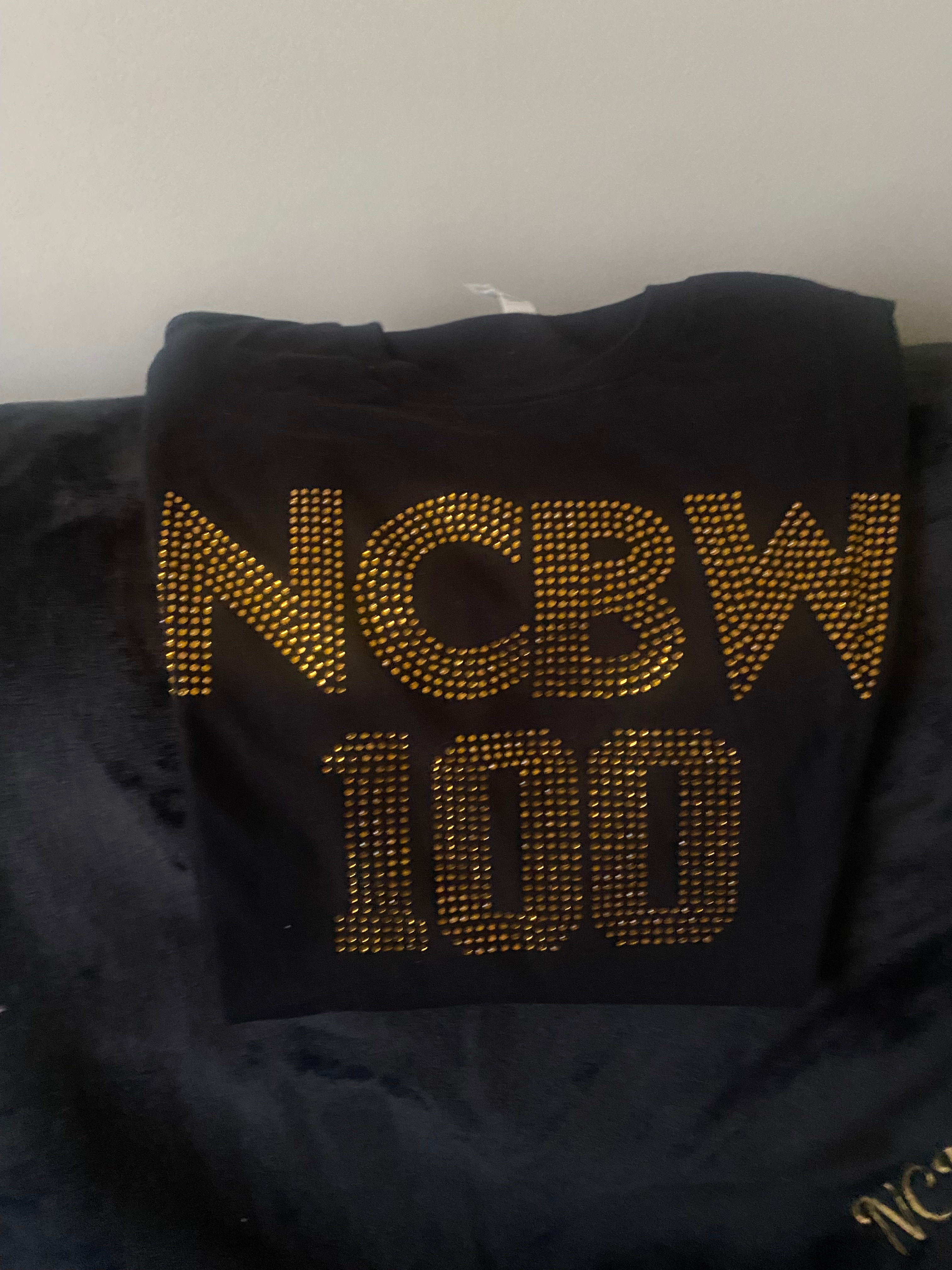 NCBW100 Gold and Crystal Rhinestone Tshirts